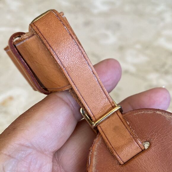 Vintage Louis Vuitton Vachetta Leather Luggage Tag & Poignet - Picture 9 of 13